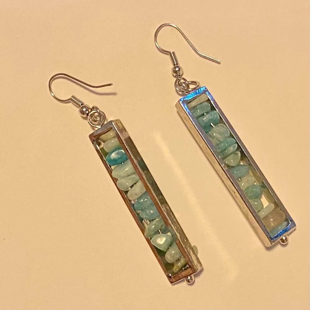 Blue stone earrings